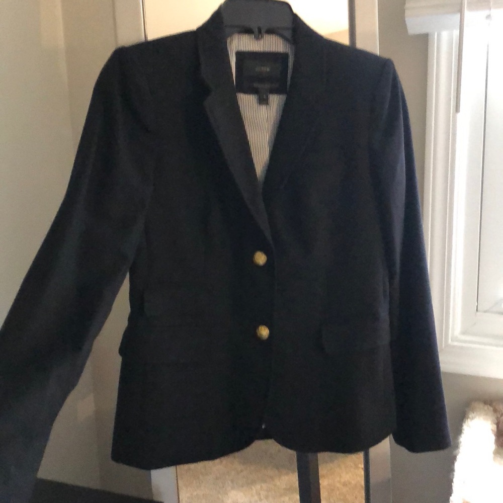 Black wool J. Crew classic school boy blazer size 4